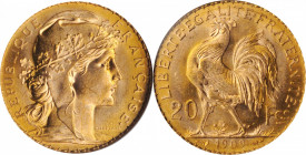Third Republic to current (since 1870)

FRANCE. 20 Francs, 1909. Paris Mint. ANACS MS-64.

Fr-596a; KM-857; Gad-1064a. Incredibly brilliant and at...