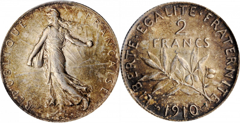 Third Republic to current (since 1870)

FRANCE. 2 Francs, 1910. Paris Mint. PC...