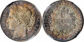 Third Republic to current (since 1870)

FRANCE. Franc, 1887-A. Paris Mint. NGC MS-67.

KM-822.1; Gad-465a. Tied with just one other specimen at th...