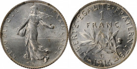 Third Republic to current (since 1870)

FRANCE. Franc, 1914-C. Castelsarrasin Mint. PCGS MS-65 Gold Shield.

KM-844.2; Gad-467. A brilliant and fu...