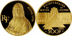 Third Republic to current (since 1870)

FRANCE. 500 Francs, 1993. Paris Mint. PCGS PROOF-69 Deep Cameo Gold Shield.

Fr-638a; KM-1024. Mintage: 5,...