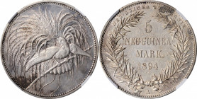 GERMAN NEW GUINEA

GERMAN NEW GUINEA. 5 Mark, 1894-A. Berlin Mint. NGC AU Details--Environmental Damage.

KM-7; J-707. A bold and detailed example...
