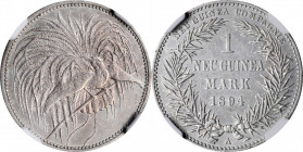 GERMAN NEW GUINEA

GERMAN NEW GUINEA. Mark, 1894-A. Berlin Mint. NGC AU Details--Cleaned.

KM-5; J-705. A lightly toned example of this popular on...