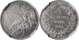 GERMAN NEW GUINEA

GERMAN NEW GUINEA. 1/2 Mark, 1894-A. Berlin Mint. NGC Unc Details--Cleaned.

KM-4; J-712. very lightly cleaned, this elegant sp...