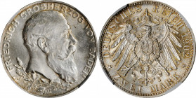 German States

GERMANY. Baden. 2 Mark, 1902. Karlsruhe Mint. Friedrich I. NGC MS-65.

KM-271; J-30. Struck to commemorate the 50th year of reign, ...