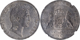 German States

GERMANY. Bavaria. 2 Taler (3-1/2 Gulden), 1848. Ludwig I. NGC Unc Details--Stained.

KM-814. This nicely preserved example offers a...