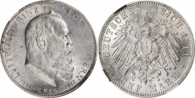 German States

GERMANY. Bavaria. 5 Mark, 1911-D. Munich Mint. Luitpold as Prince Regent. NGC MS-63.

KM-999; J-50. Commemorating the 90th birthday...