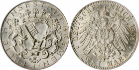 German States

GERMANY. Bremen. 2 Mark, 1904-J. Hamburg Mint. PCGS MS-65 Gold Shield.

KM-250; J-59. Essentially blast white and extremely dazzlin...