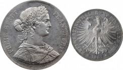 German States

GERMANY. Frankfurt. 2 Taler, 1861. Free City. PCGS AU-58 Gold Shield.

Dav-651; KM-365. No real evidence of handling is noted, mere...