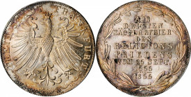 German States

GERMANY. Frankfurt. 2 Gulden, 1855. Free City. PCGS MS-66 Gold Shield.

Dav-647; KM-353; J-49. Highly shimmering and brilliant, thi...
