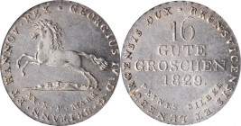 German States

GERMANY. Hannover. 16 Gute Groschen, 1829. George IV (of Great Britain). NGC MS-62.

KM-138. This entrancing minor offers robust, c...