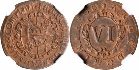 German States

GERMANY. Paderborn. 6 Pfenning, 1706. Franz Arnold, Wolff-Metternich zu Gracht. NGC MS-63 Brown.

KM-173.2. The single finest certi...
