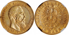 German States

GERMANY. Prussia. 10 Mark, 1888-A. Berlin Mint. Friedrich III. NGC AU Details--Reverse Scratched.

Fr-3829; KM-514; J-247. An ever-...