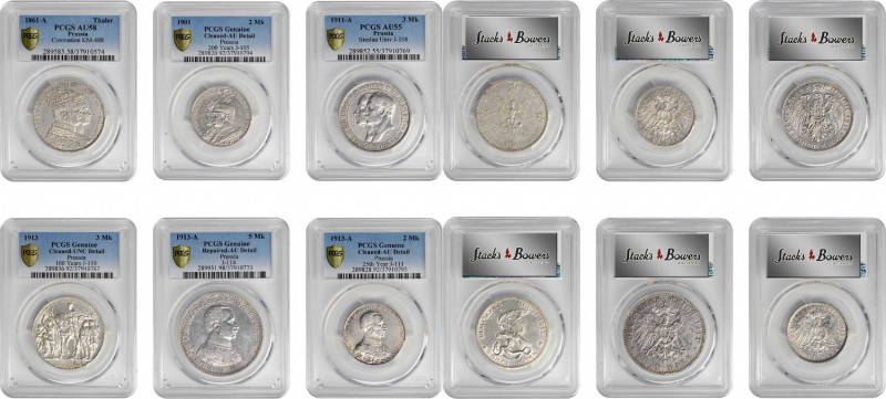 German States

GERMANY. Prussia. Sextet of Silver Denominations (6 Pieces), 18...