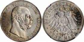 German States

GERMANY. Saxe-Altenburg. 5 Mark, 1901-A. Berlin Mint. NGC MS-61.

Dav-518; KM-38; J-143. Mintage: 20,000. Though some lightly scatt...