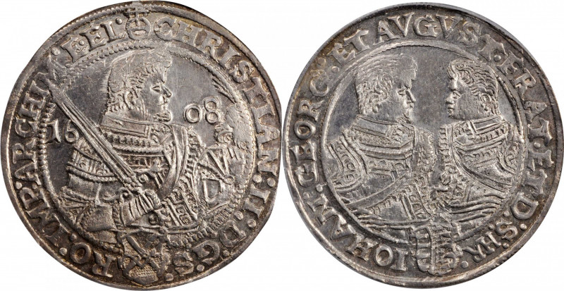German States

GERMANY. Saxony. Taler, 1608-HR. Dresden Mint. Christian II, Jo...
