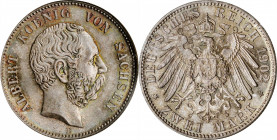 German States

GERMANY. Saxony. 2 Mark, 1902-E. Muldenhutten Mint. Albert I. NGC MS-66.

KM-1245; J-124. Tied with just four other examples for th...