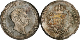 German States

GERMANY. Wurttemberg. Taler, 1825. Stuttgart Mint. Wilhelm I. NGC MS-63.

Dav-954; KM-561. The first year of issue for the type, th...