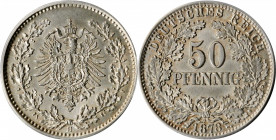 German Empire and Later

GERMANY. Empire. 50 Pfennig, 1878-E. Muldenhutten Mint. Wilhelm I. ANACS MS-61.

KM-8; J-8. A fairly RARE type, this mino...
