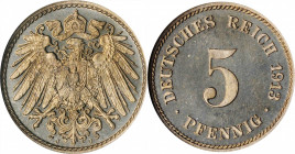 German Empire and Later

GERMANY. Empire. 5 Pfennig, 1913-J. Hamburg Mint. Wilhelm II. NGC PROOF-66.

KM-11; J-12. A VERY RARE proof issue, this e...