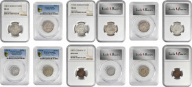 German Empire and Later

GERMANY. Empire. Sextet of Mixed Denominations (6 Pieces), 1876-1910. All NGC or PCGS Gold Shield Certified.

1) Mark, 18...
