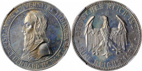 German Empire and Later

GERMANY. Weimar Republic. 5 Mark, 1927-F. Stuttgart Mint. NGC PROOF-60.

KM-54; J-329. Struck to commemorate the 450th an...