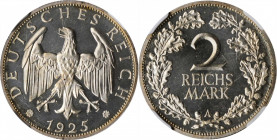 German Empire and Later

GERMANY. Weimar Republic. 2 Mark, 1925-A. Berlin Mint. NGC PROOF-64 Cameo.

KM-45; J-320. Mintage: 600. A flashy and attr...