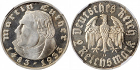 German Empire and Later

GERMANY. Weimar Republic. 2 Mark, 1933-D. Munich Mint. NGC PROOF-65 Cameo.

KM-79; J-352. RARE as a proof, this commemora...