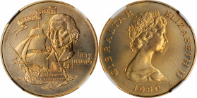 GIBRALTAR

GIBRALTAR. 50 Pounds, 1980. NGC MS-67.

Fr-4; KM-13. Mintage: 7,500 (estimated). Struck to commemorate the 175th anniversary of the dea...
