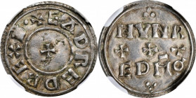 Elizabeth I and earlier (through 1603)

GREAT BRITAIN. Penny, ND (946-955). Eadred. NGC AU Details--Tooled.

S-1113; N-706. Moneyer: Hunred. Due t...