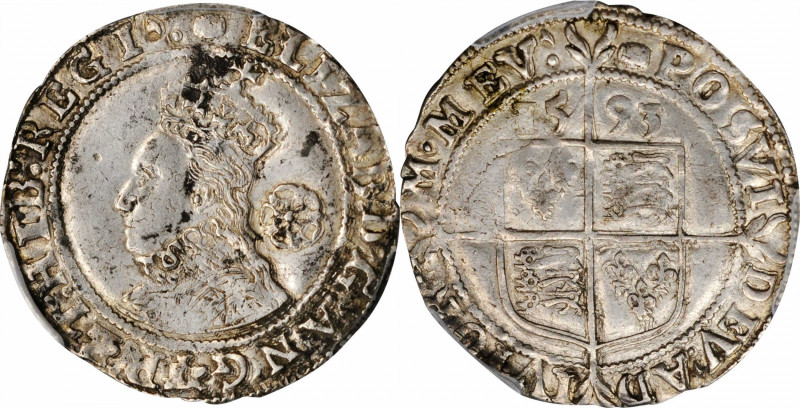 Elizabeth I and earlier (through 1603)

GREAT BRITAIN. 6 Pence, 1593. London M...