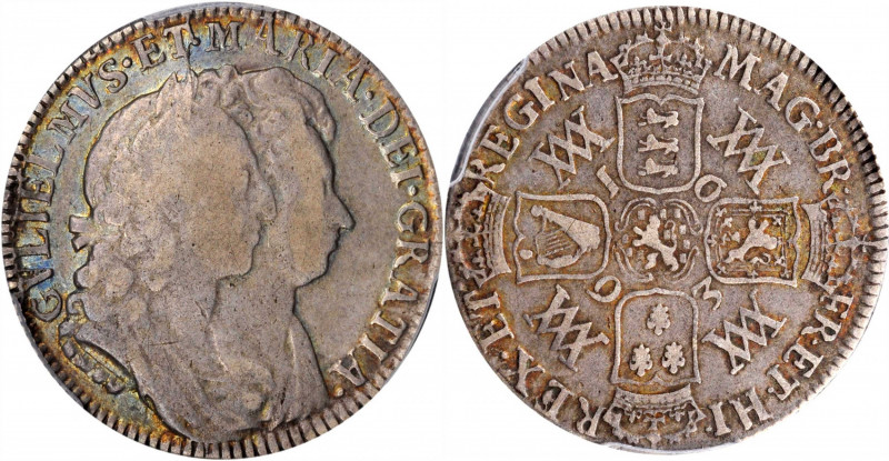 William III & Mary II to George II (1688-1760)

GREAT BRITAIN. Shilling, 1693....