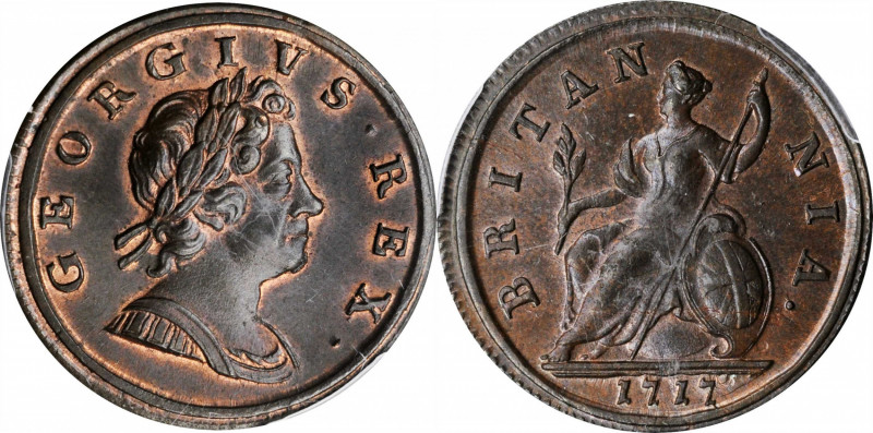 William III & Mary II to George II (1688-1760)

GREAT BRITAIN. 1/2 Penny, 1717...