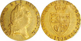 George III (1760-1820)

GREAT BRITAIN. 1/2 Guinea, 1793. London Mint. George III. PCGS AU-58.

S-3735; Fr-362; KM-608. The degree of handling on t...