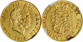 George III (1760-1820)

GREAT BRITAIN. 1/2 Sovereign, 1818. London Mint. George III. NGC AU-55.

S-3786; Fr-372; KM-673. A decently struck coin wi...
