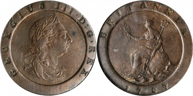 George III (1760-1820)

GREAT BRITAIN. 2 Pence, 1797. Soho (Birmingham) Mint. ...