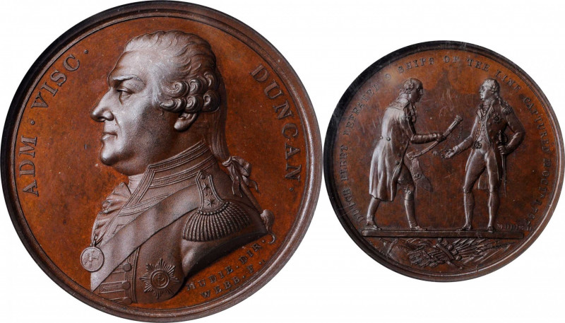George III (1760-1820)

GREAT BRITAIN. Battle of Camperdown Bronze Medal, 1797...