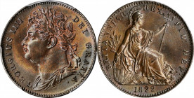 George IV to William IV (1820-1837)

GREAT BRITAIN. Farthing, 1822. London Mint. George IV. PCGS MS-65 Brown Gold Shield.

S-3822; KM-677. This da...