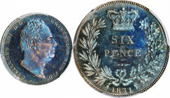 George IV to William IV (1820-1837)

GREAT BRITAIN. 6 Pence, 1831. London Mint. William IV. PCGS PROOF-64 Gold Shield.

S-3836; KM-712. Plain edge...