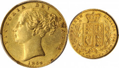 Victoria (1837-1901)

GREAT BRITAIN. Sovereign, 1854. London Mint. Victoria. PCGS AU-58 Gold Shield.

S-3852D; Fr-387e; KM-736.1. "WW" incuse on t...