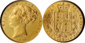 Victoria (1837-1901)

GREAT BRITAIN. Sovereign, 1863. London Mint. Victoria. NGC AU-58.

S-3853; Fr-387i; KM-736.2. Die #6. Very lightly handled a...