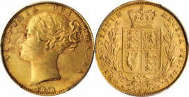 Victoria (1837-1901)

GREAT BRITAIN. Sovereign, 1871. London Mint. Victoria. PCGS AU-58 Gold Shield.

S-3853B; Fr-387i; KM-736.2. Die #108. Exhibi...