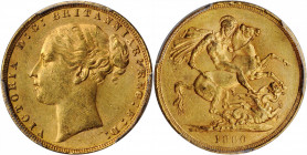 Victoria (1837-1901)

GREAT BRITAIN. Sovereign, 1880. London Mint. Victoria. PCGS MS-61 Gold Shield.

S-3856E; Fr-388; KM-752. Variety without BP....