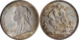 Victoria (1837-1901)

GREAT BRITAIN. Crown, 1894 Year LVIII. London Mint. Victoria. PCGS MS-64 Gold Shield.

S-3937; KM-783. An attractive and bol...
