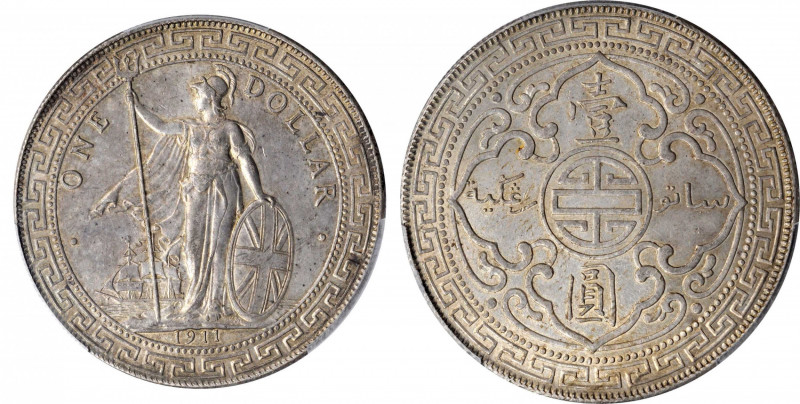 Edward VII to current (since 1902)

GREAT BRITAIN. Trade Dollar, 1911-B. Bomba...