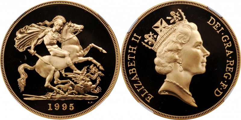 Edward VII to current (since 1902)

GREAT BRITAIN. 5 Pounds, 1995. Llantrisant...