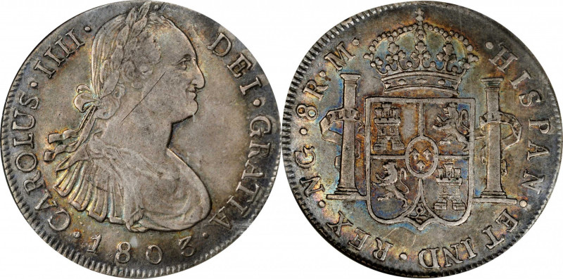 GUATEMALA

GUATEMALA. 8 Reales, 1803-NG M. Nueva Guatemala Mint. Charles IV. N...