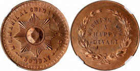 British India

INDIA. Manilal Chimanlal Bronze Medal, ND. NGC MS-64 Red Brown.

Diameter: 37mm. Obverse: Diamond in star, M/S MANILAL CHIMANLAL & ...