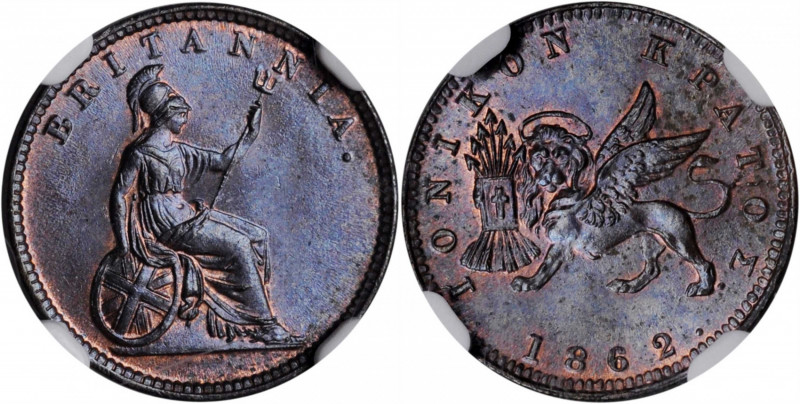 IONIAN ISLANDS

IONIAN ISLANDS. Lepton, 1862. Victoria. NGC MS-65 Brown.

KM...