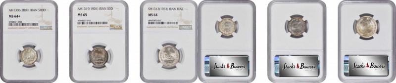 IRAN

IRAN. Trio of Silver Denominations (3 Pieces), AH 1306-SH 1312 (1889-193...